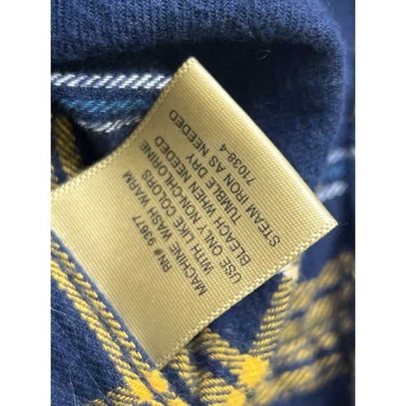Foundry Flannel Shirt Mens LT Blue Yellow Plaid Long Sleeves Collared Cotton - Picture 7 of 9